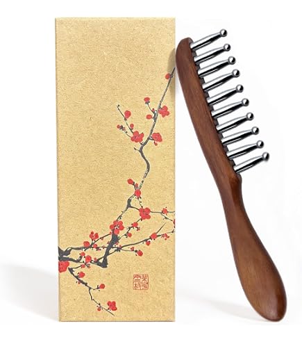 Amazon.co.jp: テラヘルツエネルギーヘアケア櫛 檀木製 ワイドトゥース